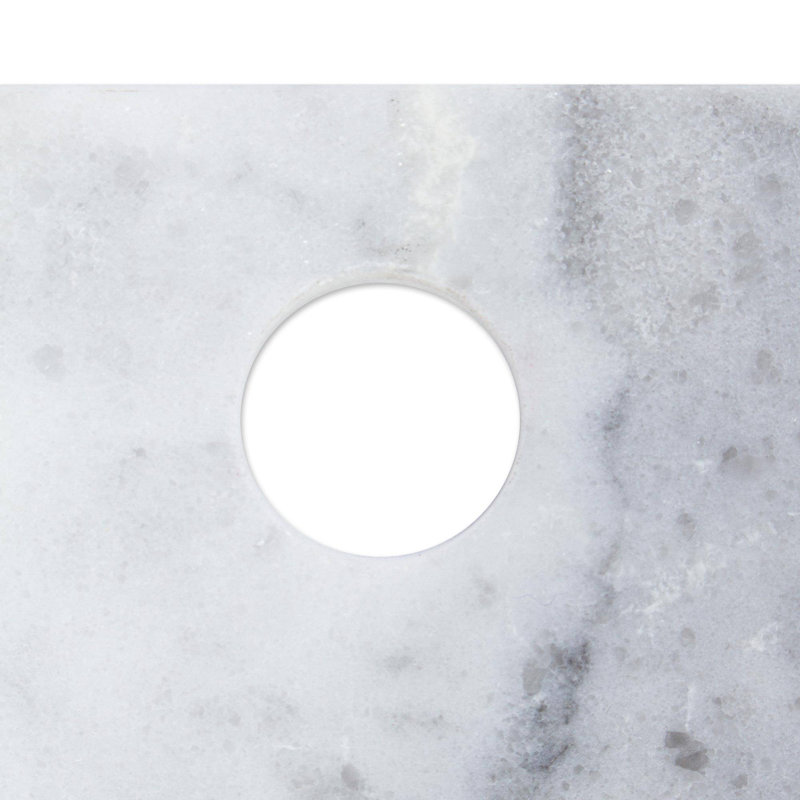 Everly Quinn Marble Cheese Board, White, 0.4" H x 11.75" W x 7.75" L