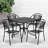 Chanea 35.5" Square Commercial Grade Steel Patio Table with 4 Round Back Chairs by Flash Furniture-484497066