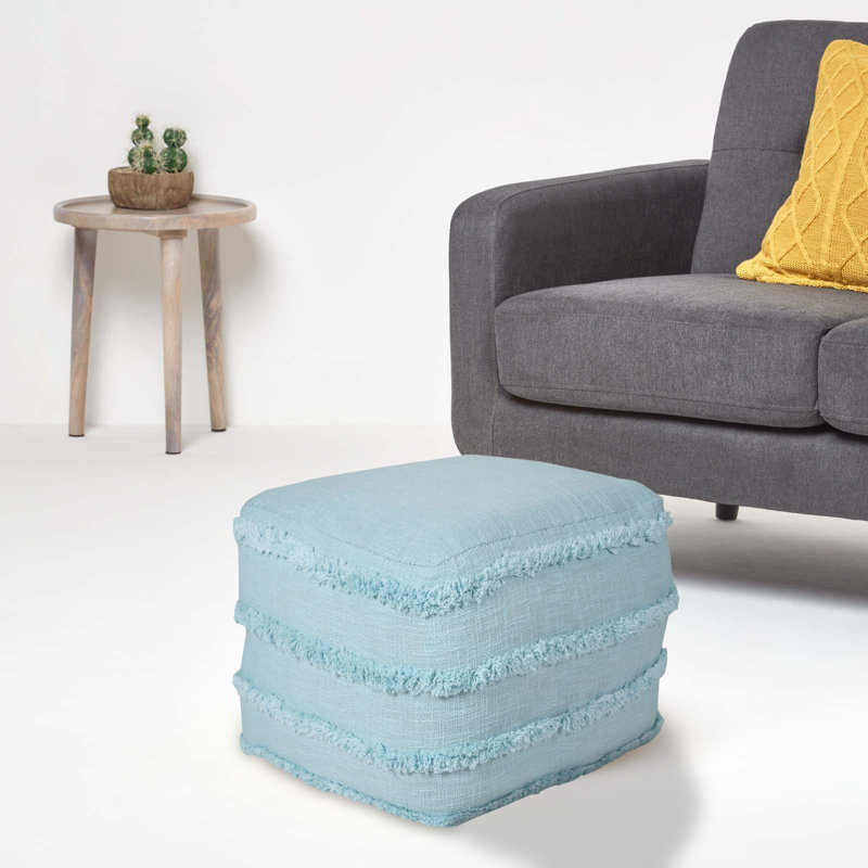 Repose-pieds 18 po 100% coton, Bleu clair