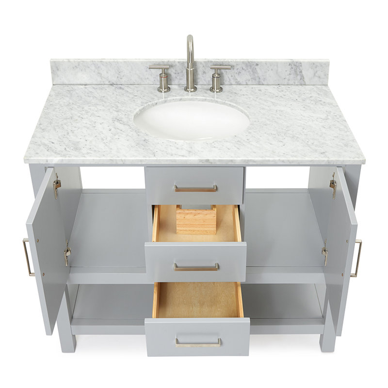 Ensemble de meuble-lavabo simple 43 po Abby, gris