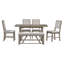 Ensemble de table de salle à manger 6 pièces pour 6, table de cuisine en bois de 60 po et 4 chaises avec banc et base en tréteaux pour la cuisine et la salle à manger