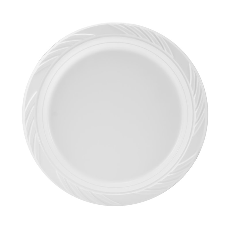 6 assiettes en plastique jetables blanches de 6 pouces, paquet de 200, 9"