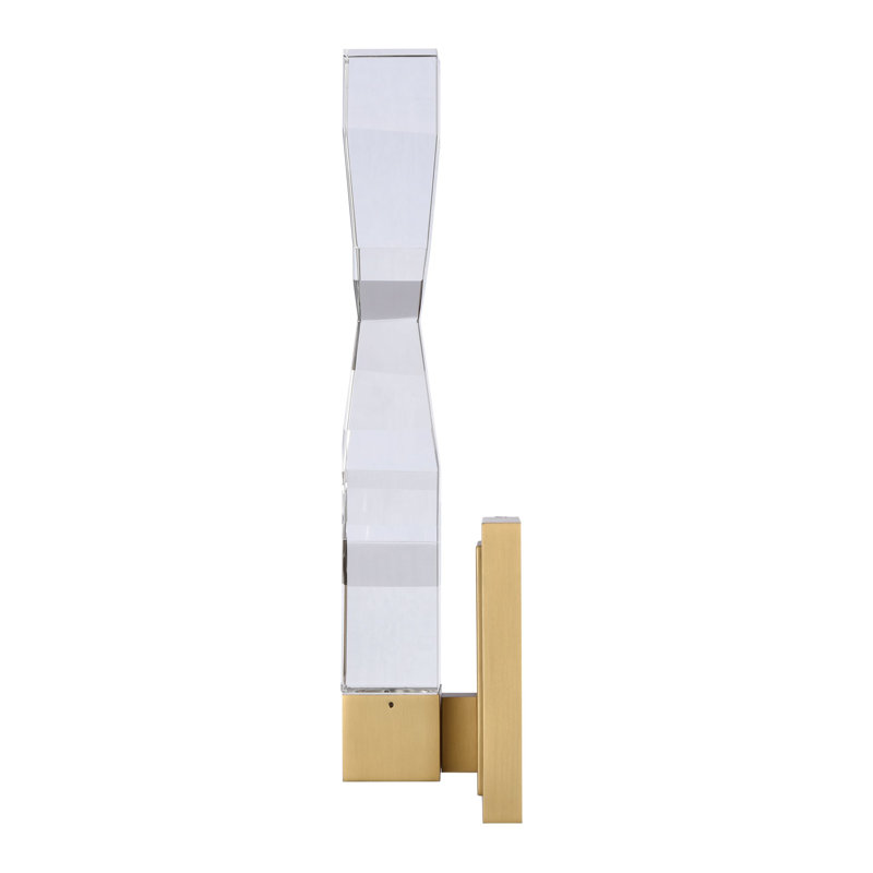 Mamadim Steel LED Armed Sconce, Aged Brass, 16" H x 4.5" W x 3.5" D