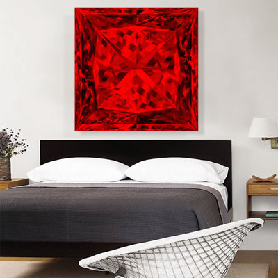 " Red Princess Cut Diamond Jewel "