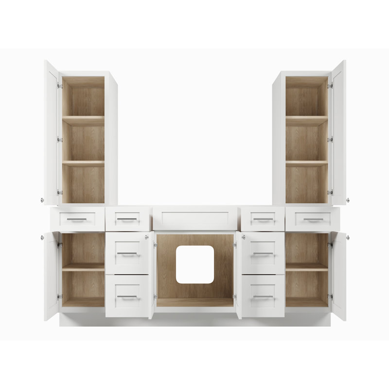 Meuble-lavabo simple 78 po Disar, Blanc