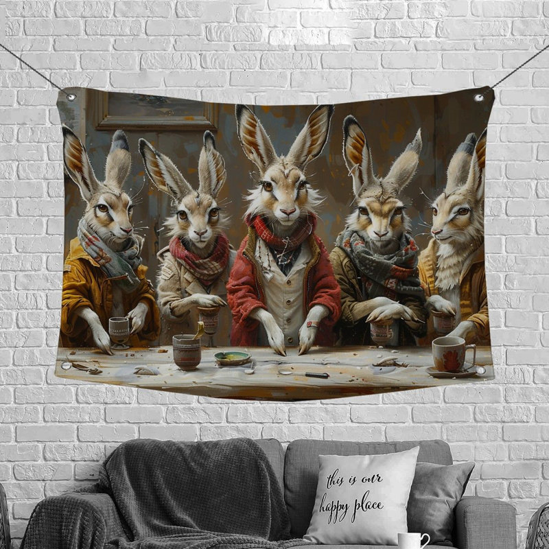 Tapisserie Jackalopes, H 50 po x l 60 po