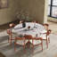 Ensembles de salle à manger modernes 5/7 pièces, buffets ronds préassemblés, buffet de cuisine avec plateau en pierre frittée et chaises rembourrées-893116340-978026446-978026480