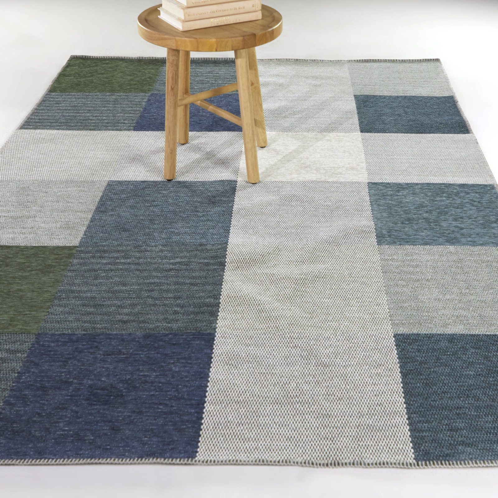 Clements Recycled P.E.T Blue Recycled Fibers Rug, Rectangle 5'3" x 7'