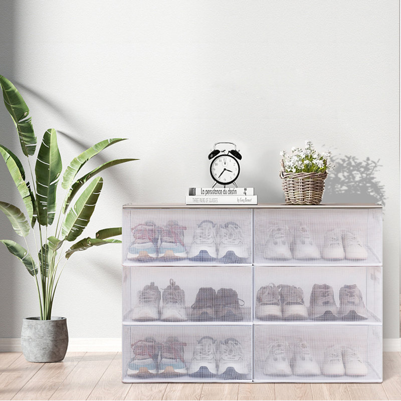 Econah 12 Pair Stackable Shoe Storage Box