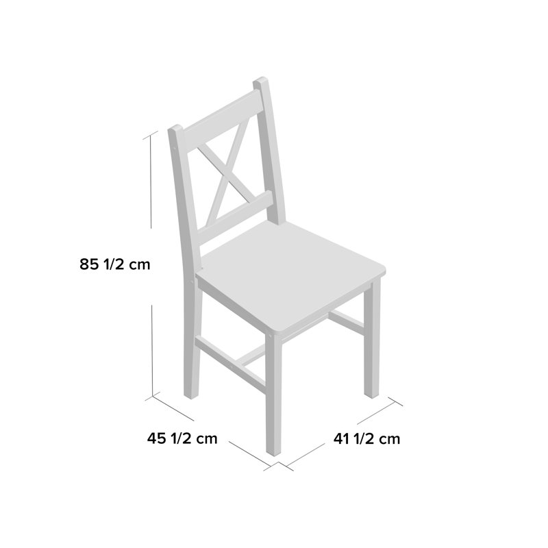44.5cm H Side Chair, White/Beige, 2
