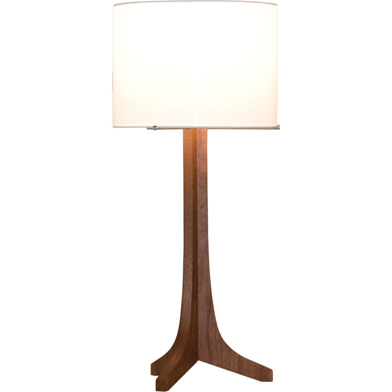 Nauta LED Table Lamp, Walnut, White Linen, Brushed Aluminum