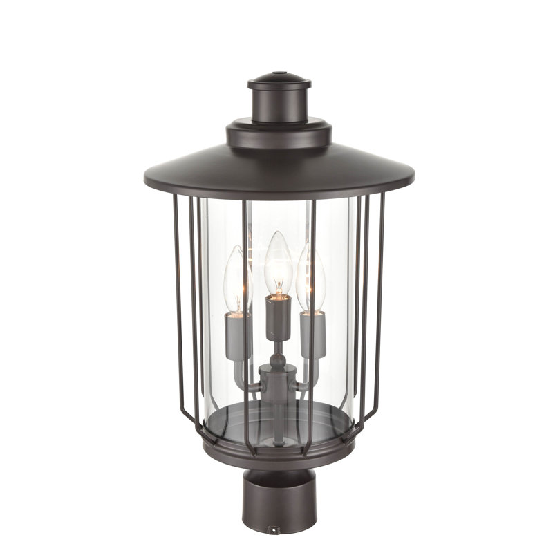 Junious Transparent Lantern Head, Powder Coated Bronze