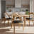 Sare Walnut Epoxy Chair – Modern Handcrafted Solid Walnut Dining Chair with Black Leather Seat, Mid-Century Elegance for Stylish American Homes