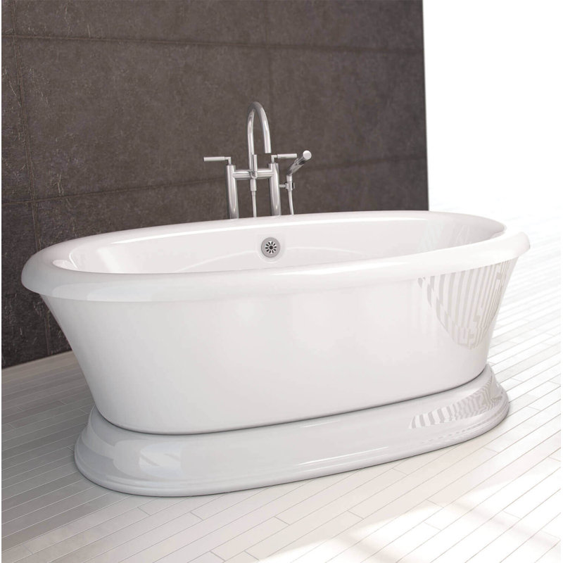 Balneo 66'' L Freestanding Soaking Bathtub, Back