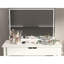 Bureau de meuble-lavabo pour chambre à coucher avec miroir, DEL à intensité variable et 1 tiroir de rangement pour cosmétiques, coiffeuse blanche avec finition: DEL, fonctionnelle
