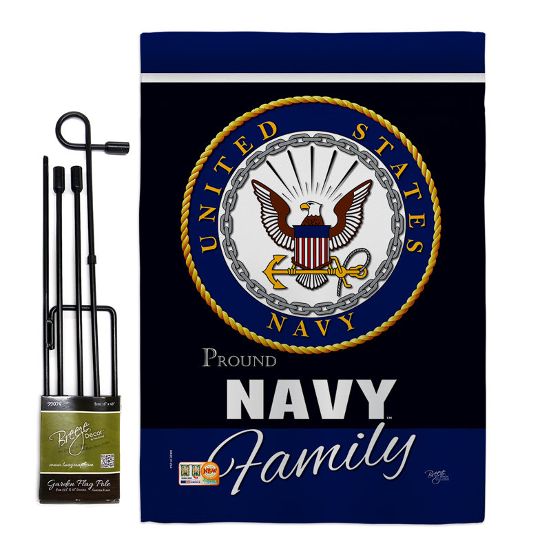 Ensemble de 2 côtés 5 pi 5 po x 1 po en polyester bleu marine fier de la famille american american