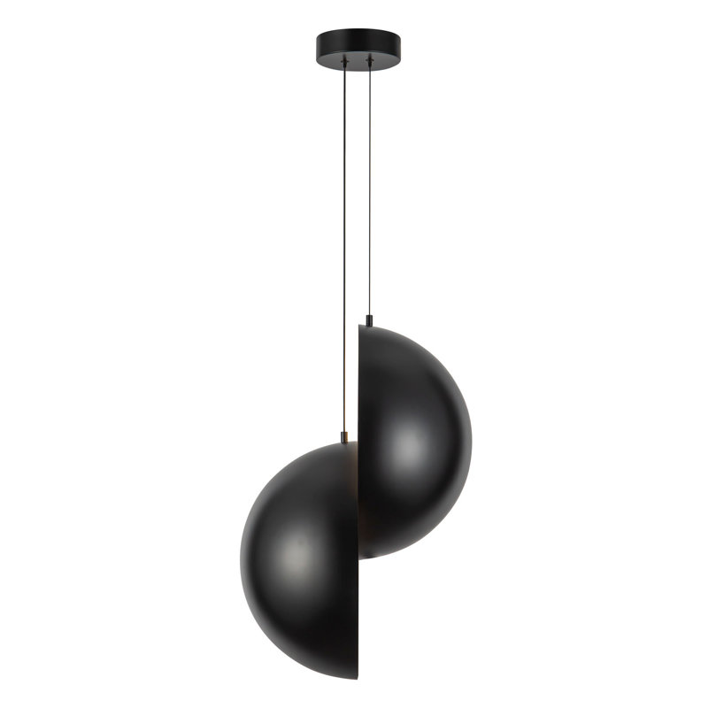 Void 24-in Black dimmable LED Pendant, Matte Black