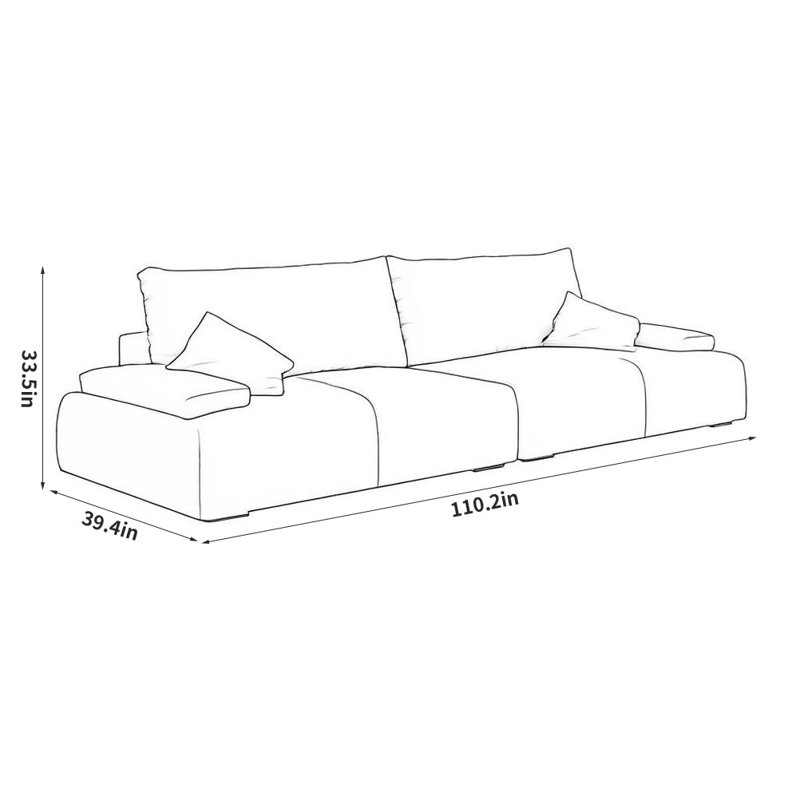 Simple Retro Sofa, Off-white