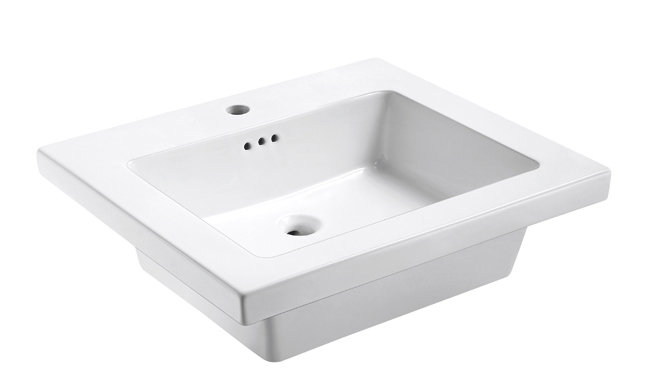 Plateau de meuble-lavabo simple 25 po Eclipse, Simple