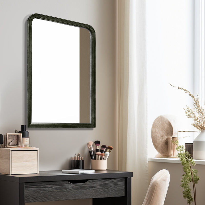 Ancell Solid Wood Mirror, 36" x 24", Black