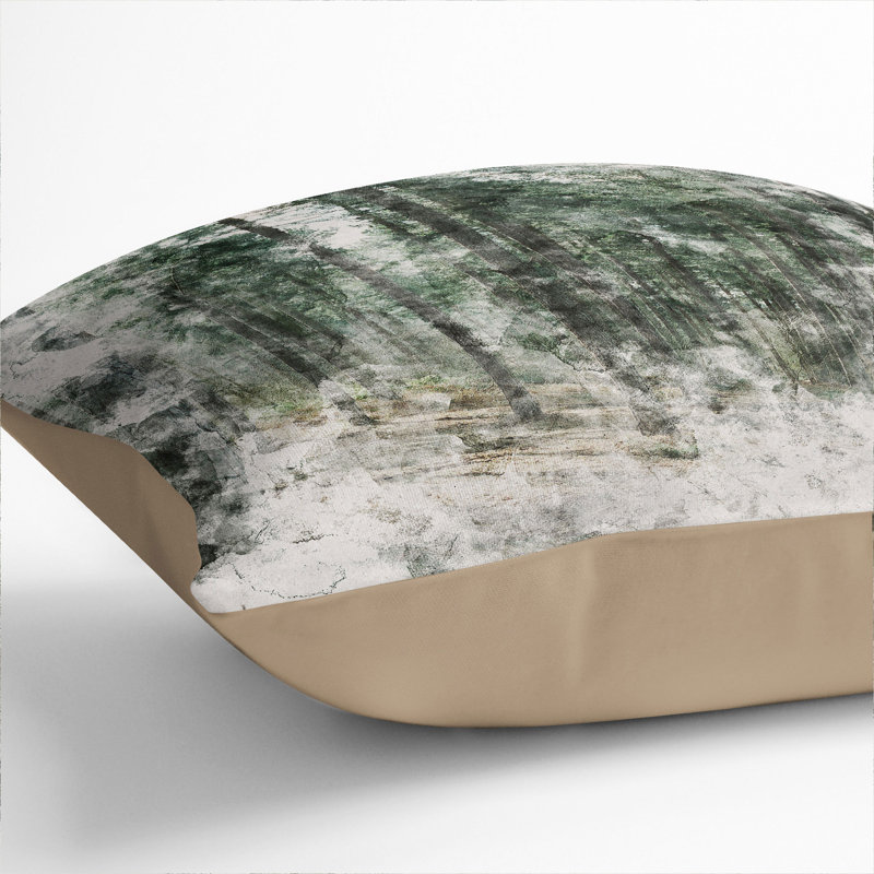 Conifer Tree Forest Vol.2 Watercolour Square Throw Cushion, Stone, 55cm H x 55cm W x 20cm D