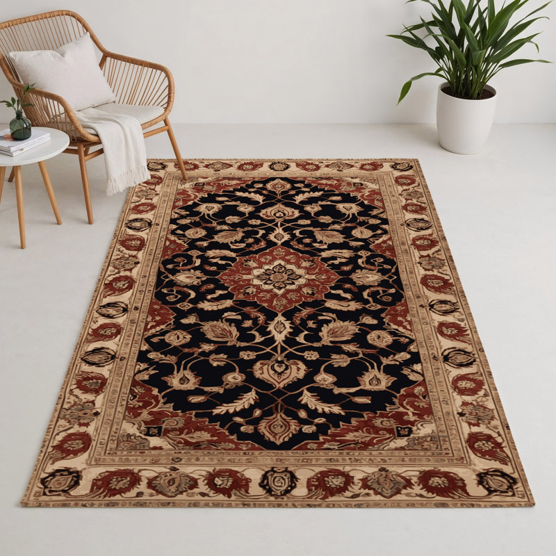 Tapis d'intérieur et d'extérieur brun Persian, Rectangle 5 pi x 7 pi