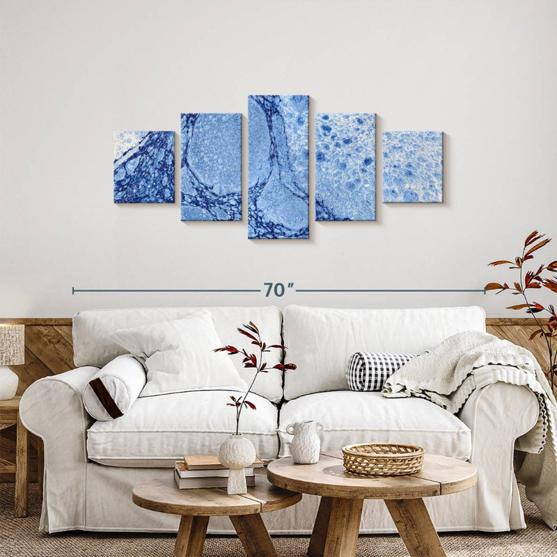 Marbled Blue Glazer, H 24 po x l 55 po