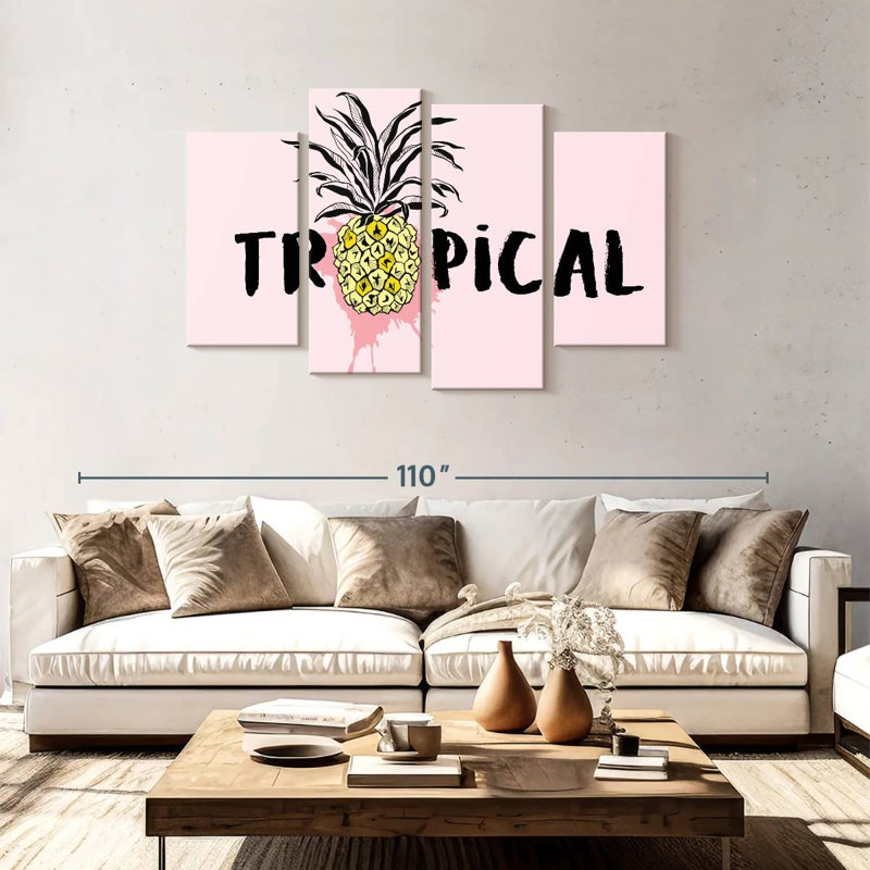Yarlin Pineapple Typography, 48" H x 75" W