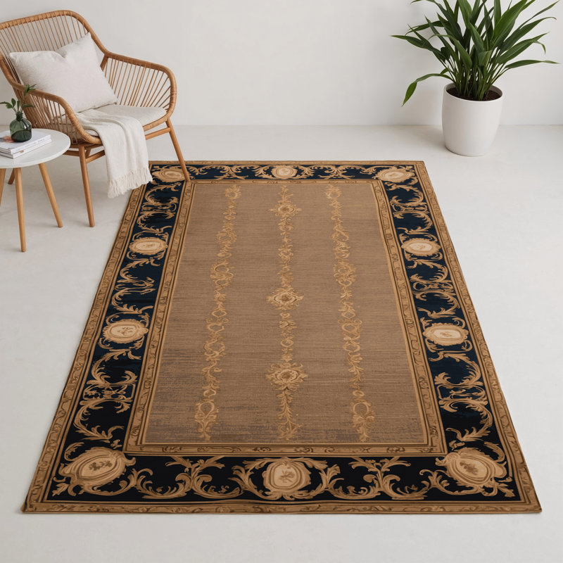 Tapis d'intérieur et d'extérieur brun français, Rectangulaire 3 pi x 5 pi