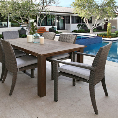 Majorca Wicker Premium All-Weather Wicker Outdoor Dining Side Chair with Sunbrella® Cushion