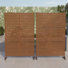 Ensemble de 2 panneaux de clôture en métal 74,8 po x 47 po à rayures avec motif d'intimité