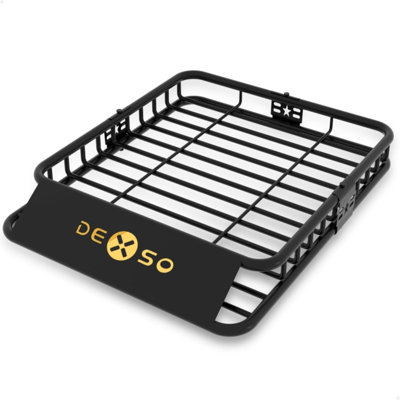 Porte-bagages de toit robuste avec extension 64 po x 50 po - Capacité de charge de 200 lb sur le toit en acier - Convient universellement pour VUS, camion, véhicule récréatif - Porte-bagage thermolaqué avec déflecteur de vent