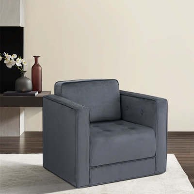 30" W Polyester Swivel Armchair