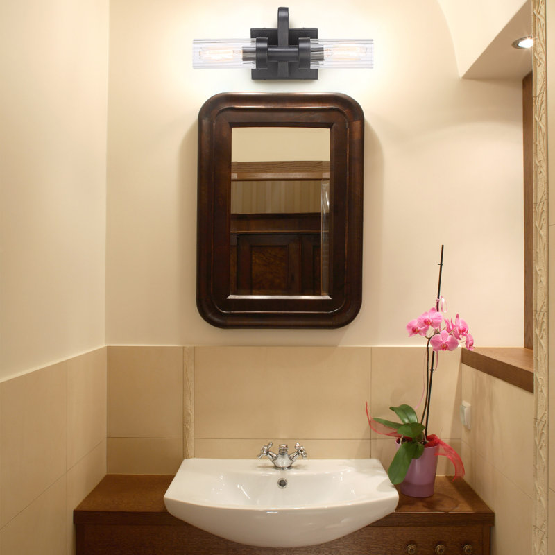 Dominique 2 Light Ribbed Dimmable Vanity Light