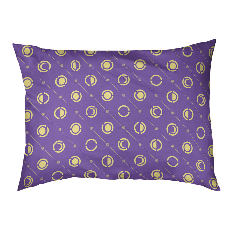 Coussin d’extérieur pour chien moon phases Chenault, Grand (l 50 po x P 7 po x H 40 po), Mauve / Jaune