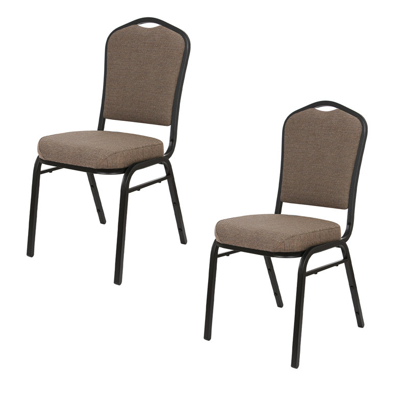 Chaise empilable en tissu Lila (paquet de 2), Taupe, Noir
