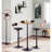 Mid-Century Modern Table Adjusts From Dining To Bar In Black Metal And Walnut Wood-373041921