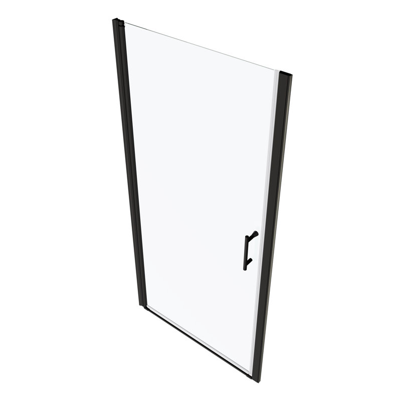 Pivot de porte de douche en verre trempé 1/4 po, ouvert à l'extérieur, porte pivotante pour salle de bain, noir mat, utilisation, 34 à 35 3/8 po x 72 po, système solide et fiable