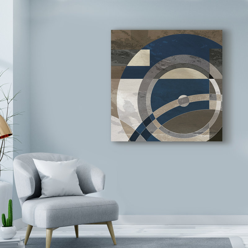 « concentred squares ii », reproduction d’impression sur toile tendue, H 14 po x l 14 po x P 2 po