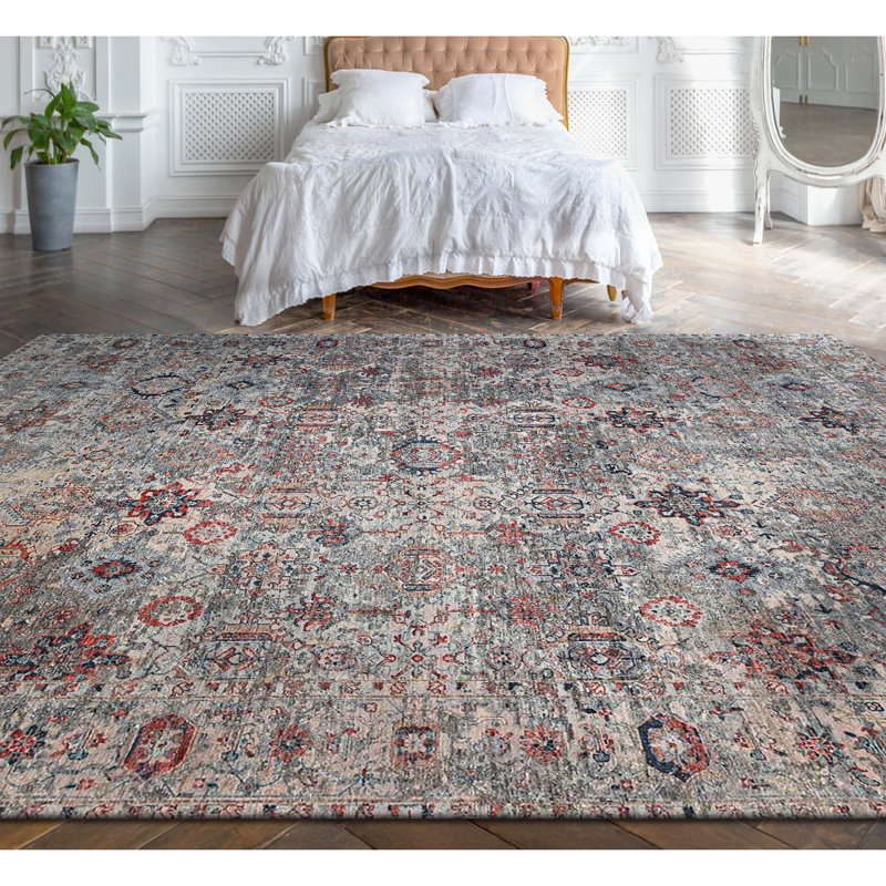 Hand Knotted Wool Indoor Rug, Rectangle 6' x 9'