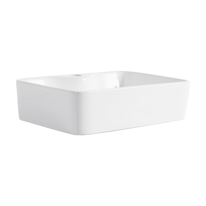 Ceramic Rectangular Above Counter Bathroom Sink Art Basin with Easy Installation