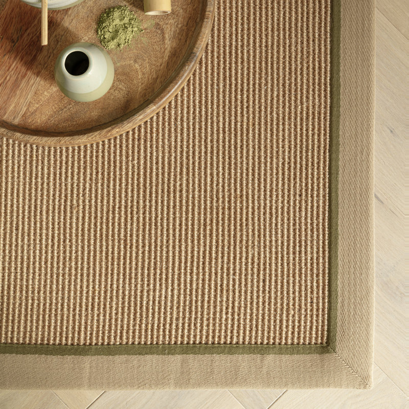 Rondle Boucle Jute Area Rug, Rectangle 68 x 240 cm, Linen Sage