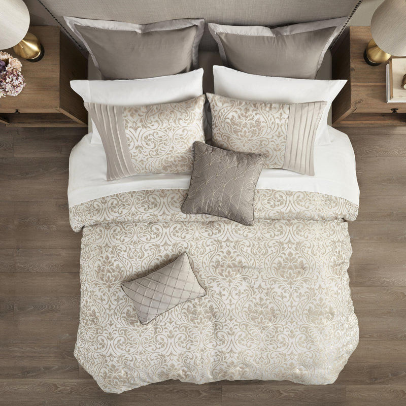 Très grand lit kaki de taille très grand 12 pièces, édredon doré, édredons et taies décoratives européennes plissés, motif kaki, taies décoratives, draps en microfibre