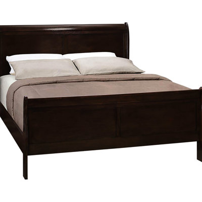 Cappuccino Colored Full Bed - Bedroom Stylish Option Finish For Sophistication