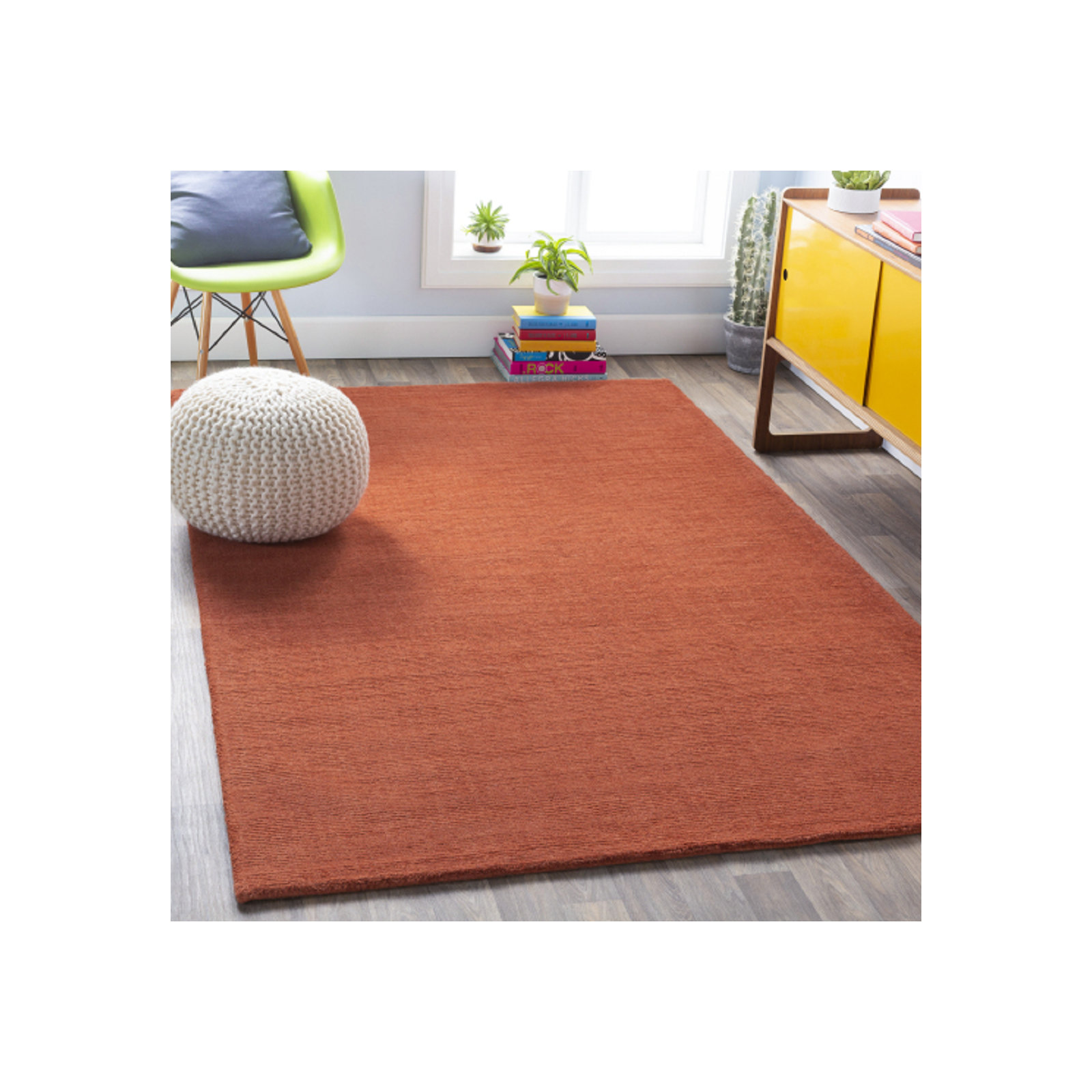 Crowe Handmade Wool Performance  Area Rug, Rectangle 9' x 13'