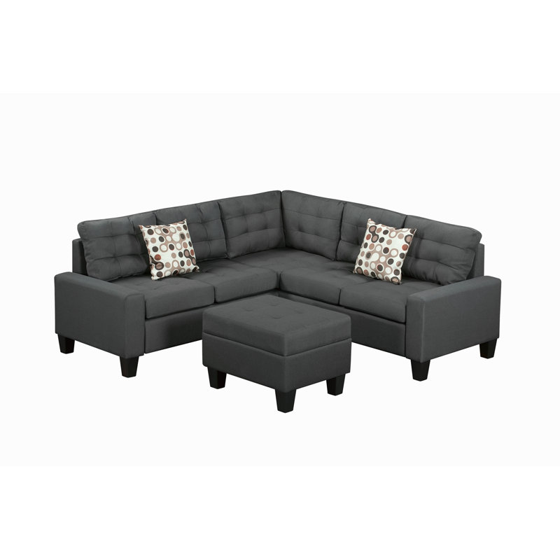 Canapé modulaire 6 pièces rembourré, Gris