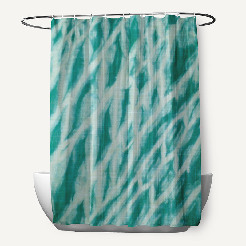 Grand Ridge Abstract Shower Curtain, Teal