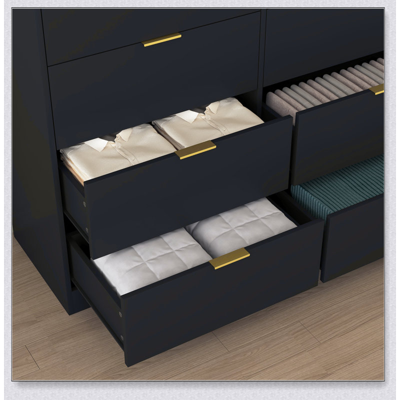 Commode de chambre à 8 tiroirs en bois avec sécurité anti-basculement, rangement spacieux et assemblage facile pour les maisons modernes