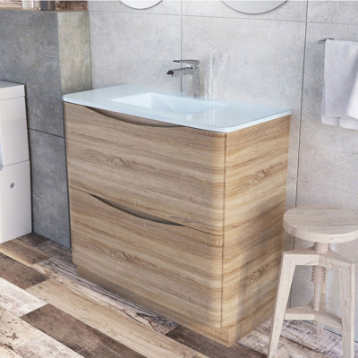 Stanhope 600mm Single Bathroom Vanity with Integrated Glass Basin