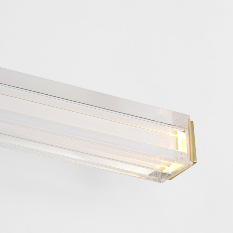Reiya Square 1 - Light LED Vanity Light, Hand-Rubbed Antique Brass, 4.5" H x 30" W x 2.8" D